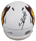 Arizona State Cameron Skattebo Signed White Sparky 2023 Speed Mini Helmet JSA