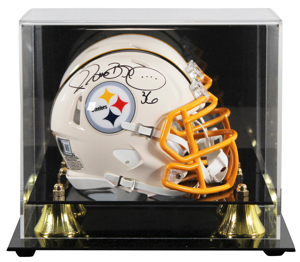 Steelers Jerome Bettis Signed Retro Speed Mini Helmet W/ Case BAS Witnessed