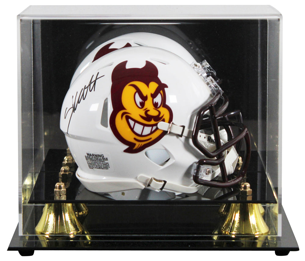 Arizona State Cameron Skattebo Signed White Sparky Speed Mini Helmet w/ Case JSA