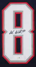 Wes Welker Authentic Signed Navy Pro Style Framed Jersey Autographed JSA Witness