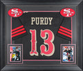 Brock Purdy Authentic Signed Black Alternate Pro Style Framed Jersey BAS Witness