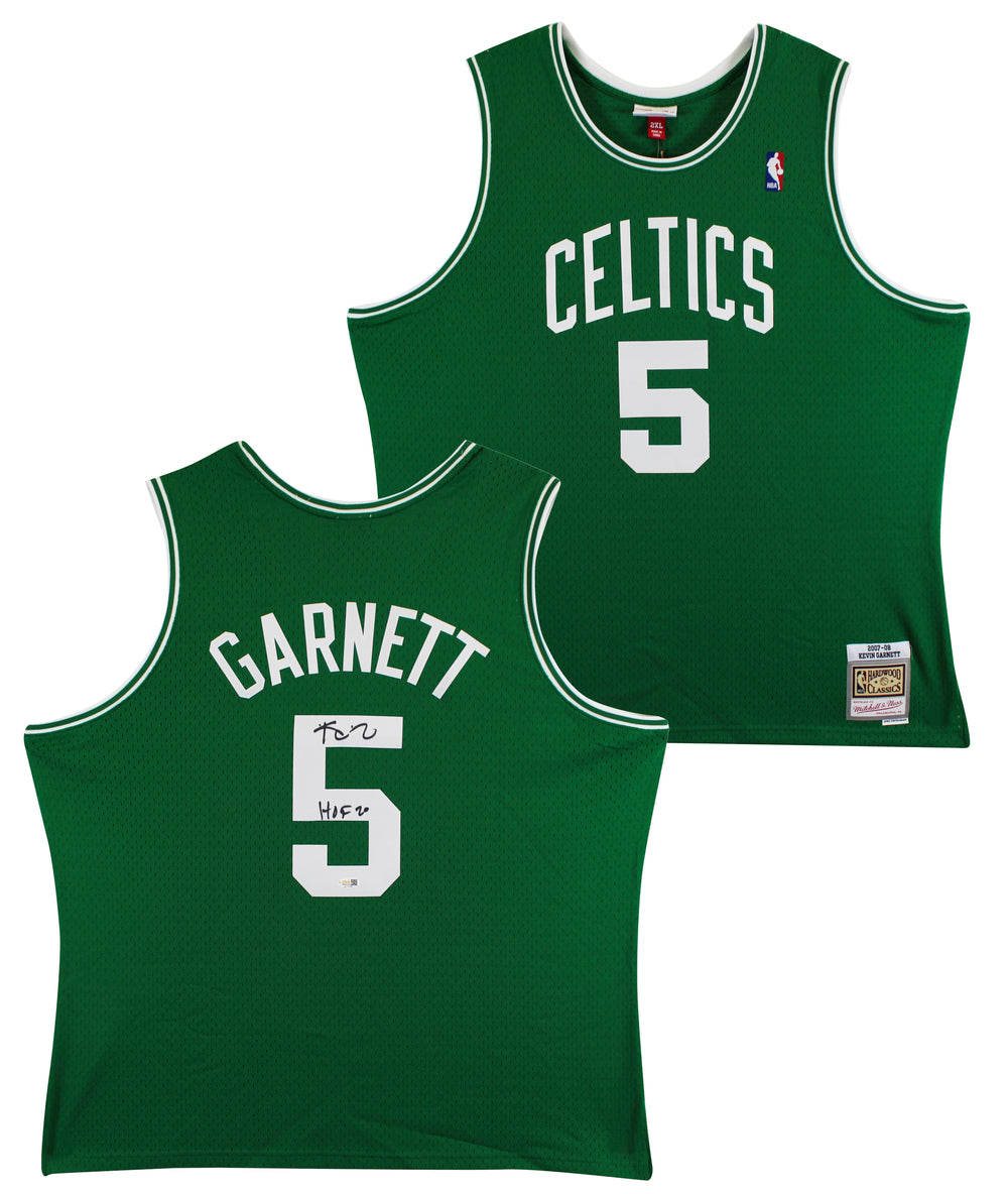 Celtics Kevin Garnett "HOF 20" Signed Green M&N HWC Swingman Jersey JSA Witness
