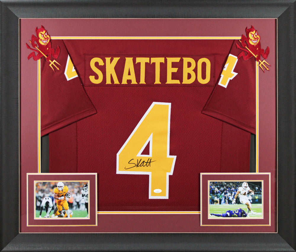 Arizona State Cameron Skattebo Signed Maroon Pro Style Framed Jersey JSA