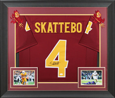 Arizona State Cameron Skattebo Signed Maroon Pro Style Framed Jersey JSA