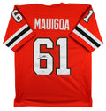 Miami Francis Mauigoa Authentic Signed Orange Pro Style Jersey Autographed JSA