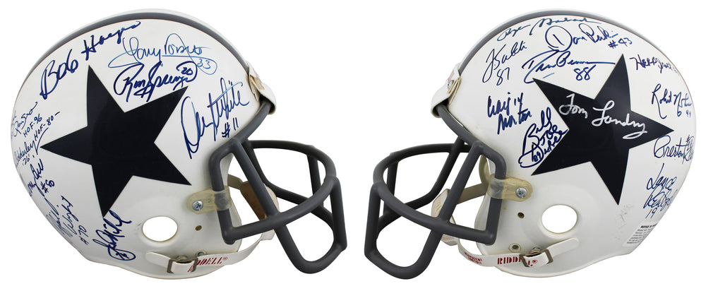 Cowboys Legends (19) Staubach, Pearson +17 Signed VSR4 F/S Proline Helmet BAS