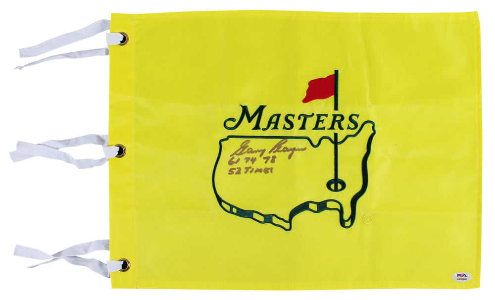 Gary Player "61, 74, 78, 52 Times" Signed Masters Pin Flag PSA/DNA #AQ36640