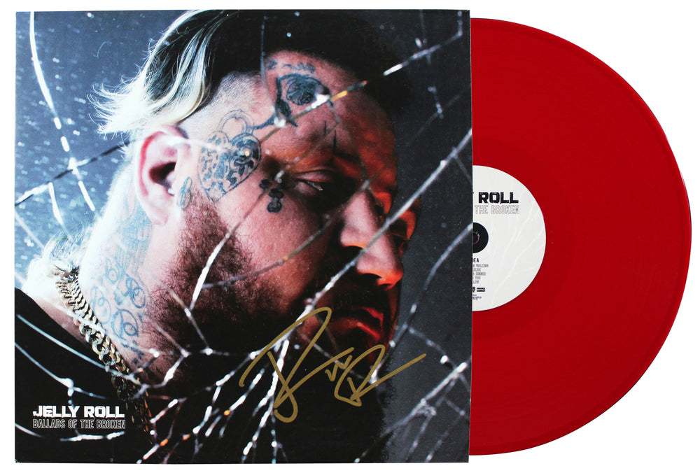 Jelly Roll Authentic Signed Ballads of the Broken Album Cover W/ Vinyl BAS