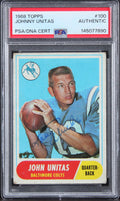 Colts Johnny Unitas Authentic Signed 1968 Topps #100 Card PSA/DNA Slabbed