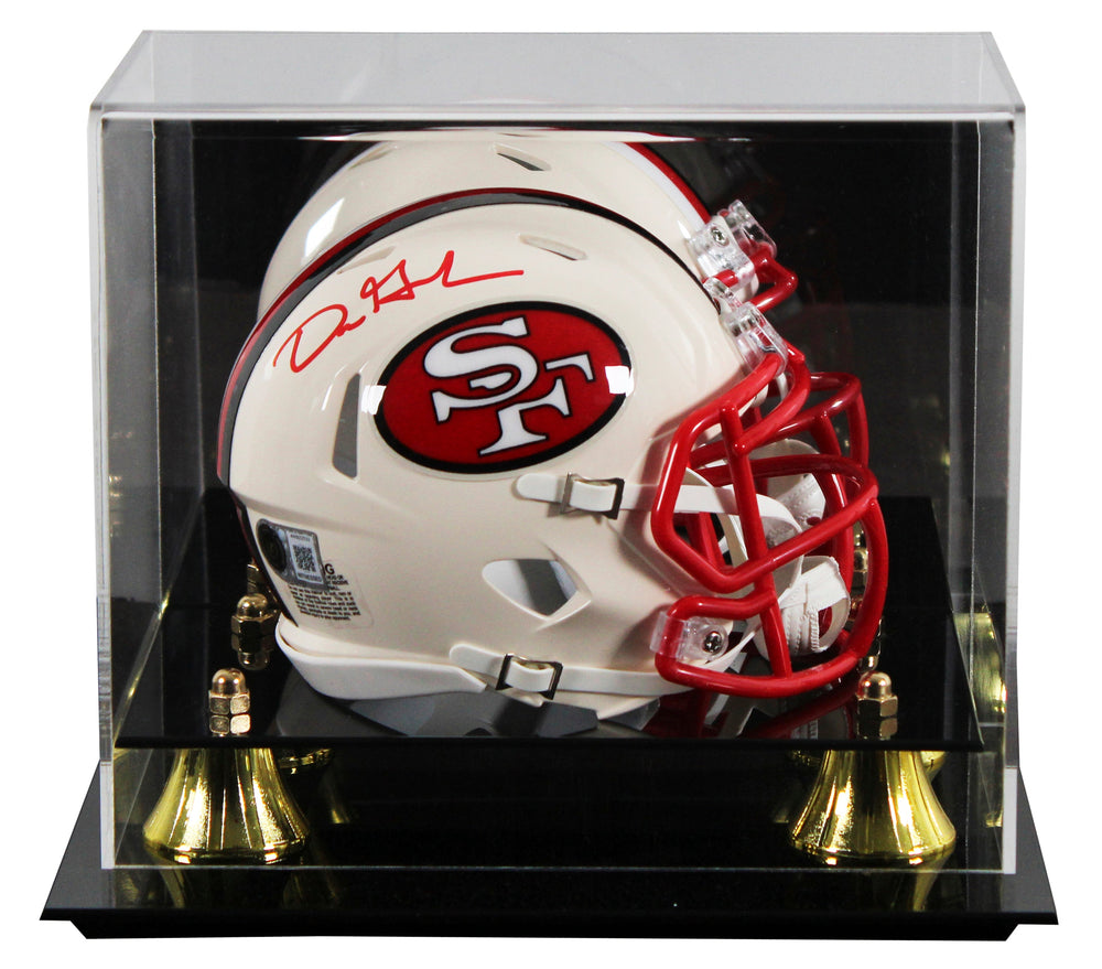 49ers Dre Greenlaw Signed Retro Speed Mini Helmet W/ Case BAS Witnessed