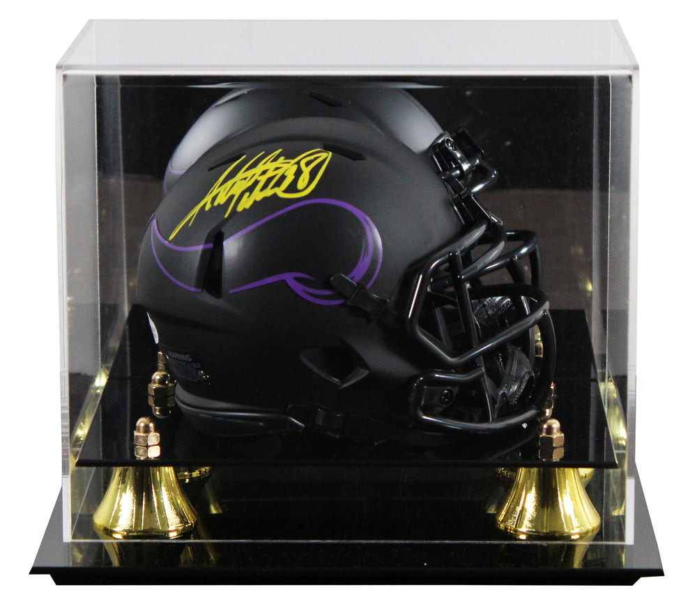 Vikings Adrian Peterson Signed Eclipse Speed Mini Helmet W/ Case BAS Witnessed