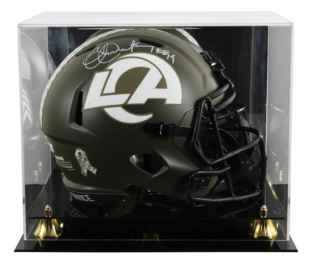 Rams Eric Dickerson "HOF 99" Signed STS F/S Speed Rep Helmet W/ Case BAS Witness