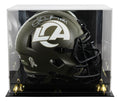 Rams Eric Dickerson "HOF 99" Signed STS F/S Speed Rep Helmet W/ Case BAS Witness