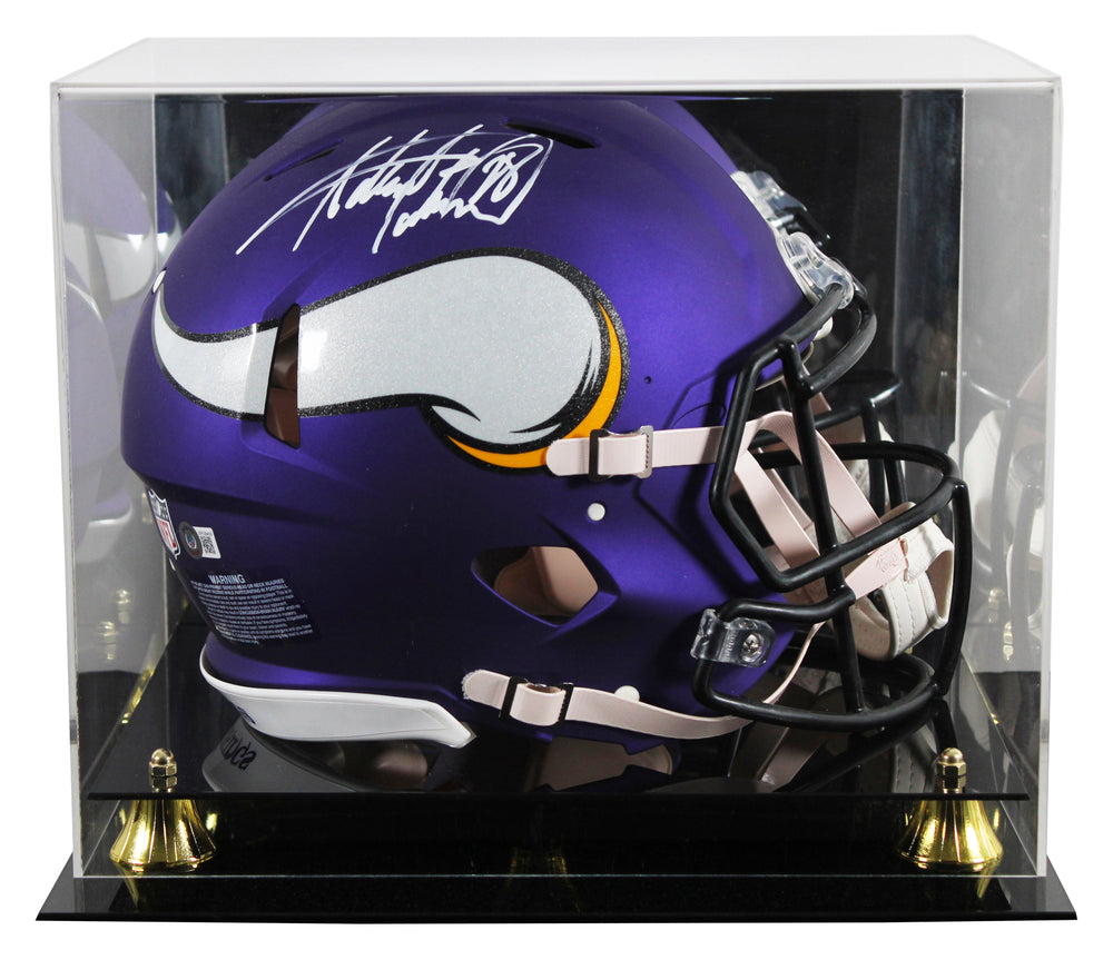 Vikings Adrian Peterson Signed Full Size Speed Proline Helmet W/ Case BAS Wit