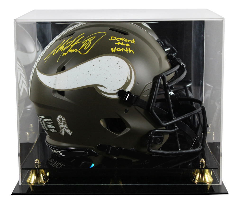 Vikings Adrian Peterson "DTN" Signed STS F/S Speed Proline Helmet W/ Case BAS W