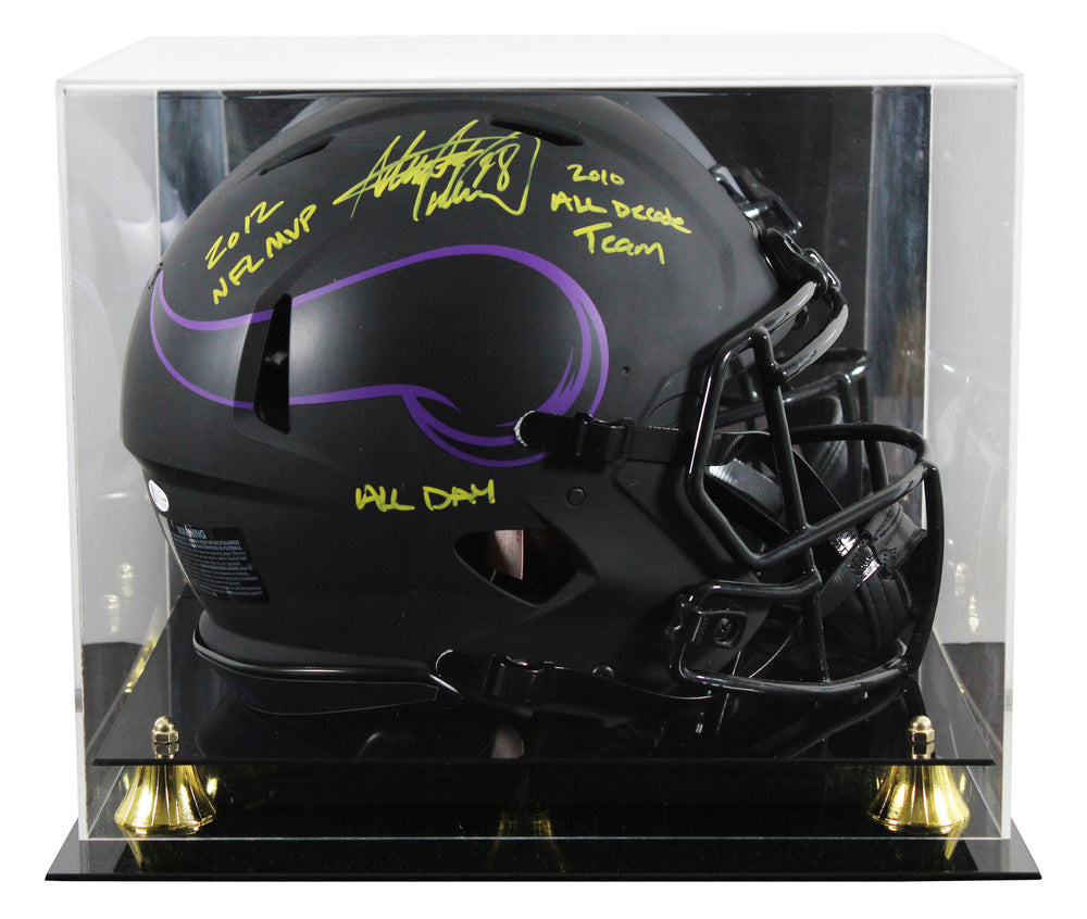 Adrian Peterson "3x Insc" Signed Eclipse Proline F/S Speed Helmet  W/ Case BAS W