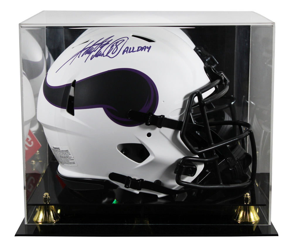 Adrian Peterson "All Day" Signed Lunar F/S Speed Proline Helmet W/ Case BAS Wit