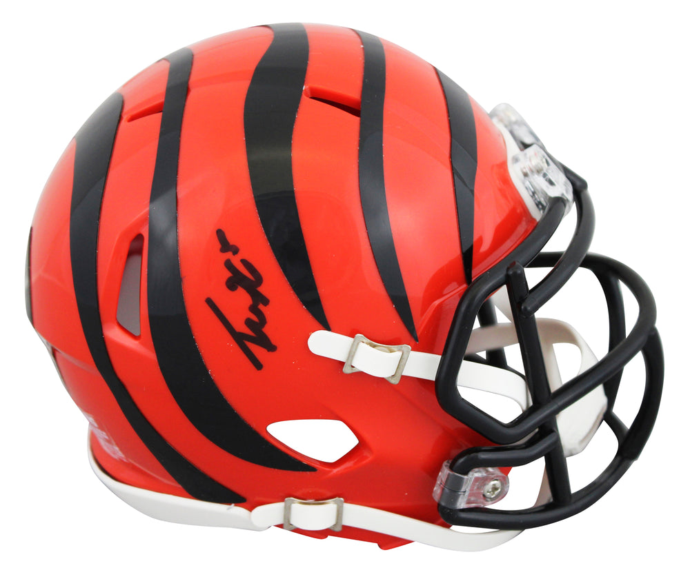 Bengals Tee Higgins Authentic Signed Speed Mini Helmet BAS Witnessed #2W419983