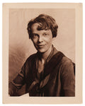 Amelia Earhart Authentic Signed 11x14 Vertical Sepia Portrait Photo JSA #ZZ82434