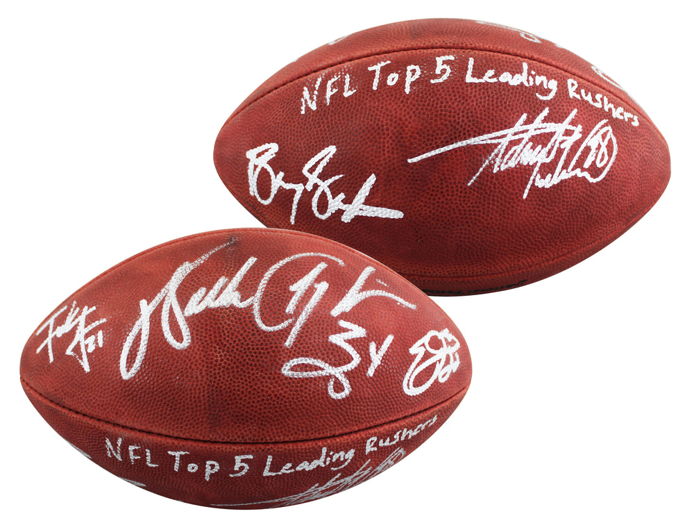 NFL Leading Rushers (5) Payton Smith Sanders Signed Official Nfl Football BAS 1
