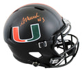 Miami Akheem Mesidor Signed 2017 Alt Black Full Size Speed Rep Helmet JSA Wit