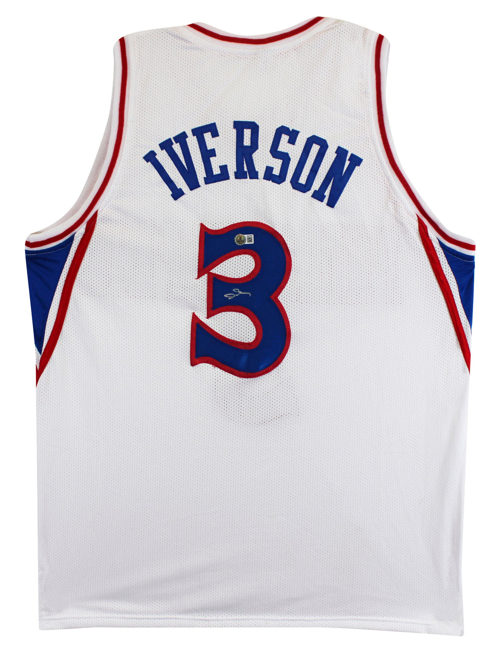 Allen Iverson Authentic Signed White Pro Style Jersey Autographed BAS 2