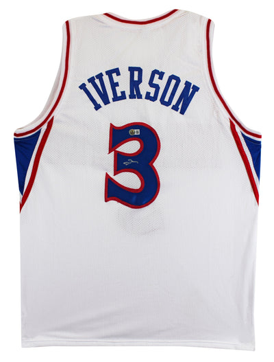 Allen Iverson Authentic Signed White Pro Style Jersey Autographed BAS 2