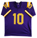 LSU Sam Leavitt Signed Alternate Purple Pro Style Jersey BAS Witnessed 2