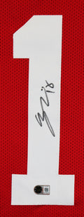 Eddy Pineiro Authentic Signed Red Pro Style Jersey Autographed BAS Witnessed