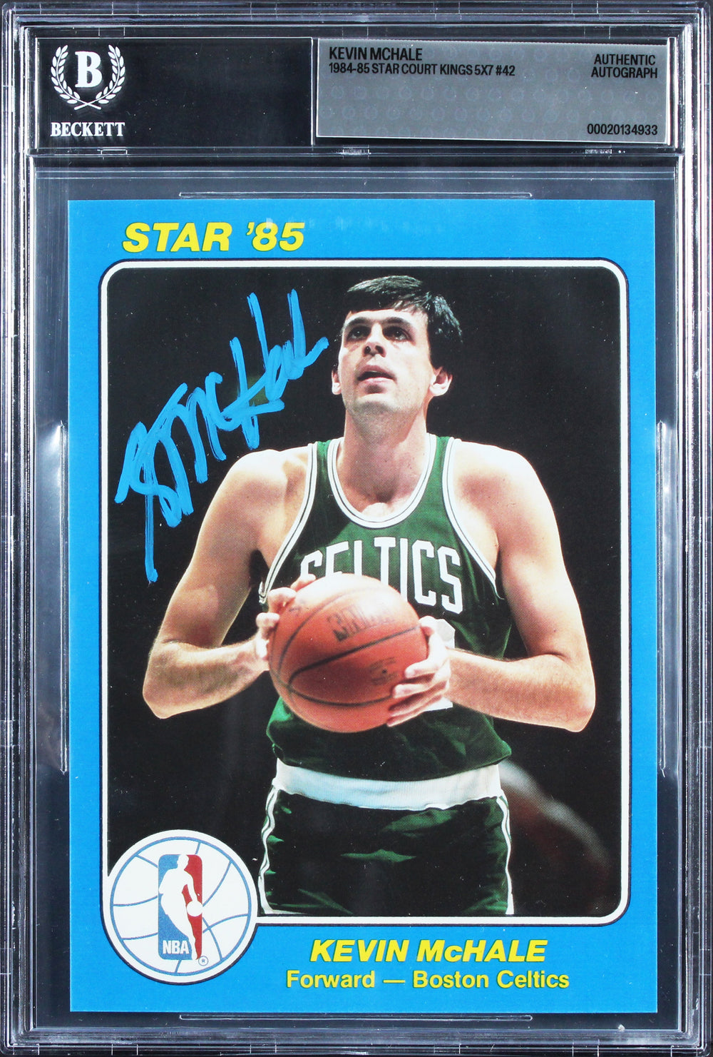 Celtics Kevin McHale 1984 Star Court Kings 5x7 #42 Card Autographed BAS Slabbed