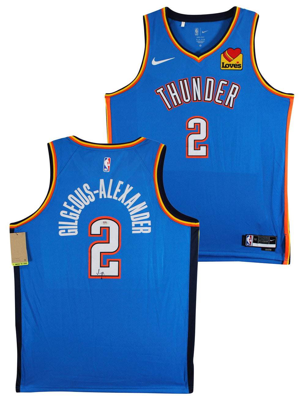 Thunder Shai Gilgeous-Alexander Signed Blue Nike Icon Ed. Jersey PSA #AQ71719