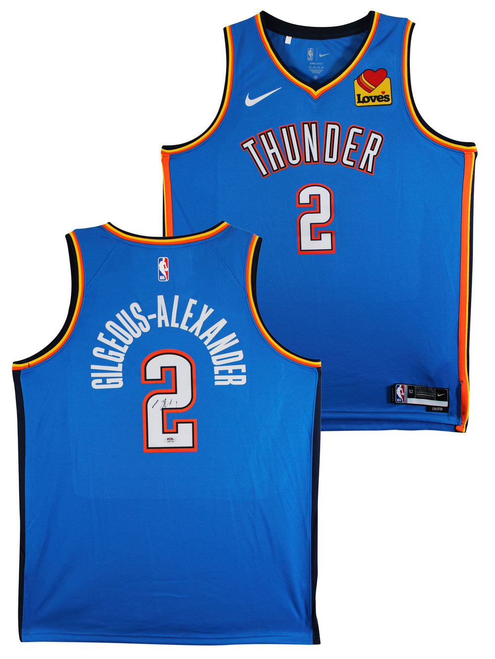 Thunder Shai Gilgeous-Alexander Signed Blue Nike Icon Ed. Jersey PSA #AQ71734