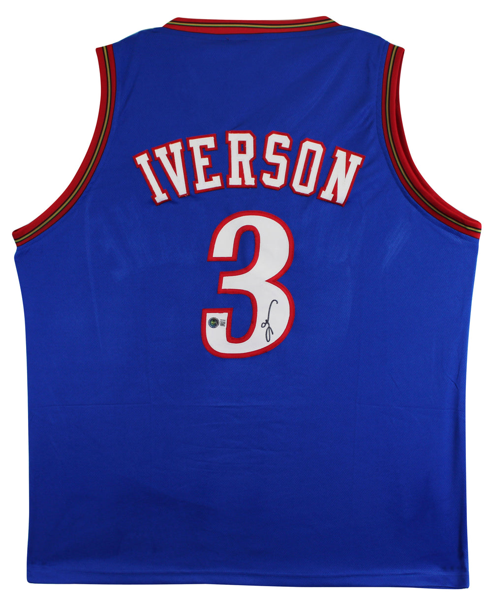 Allen Iverson Authentic Signed Blue Pro Style Jersey Autographed BAS