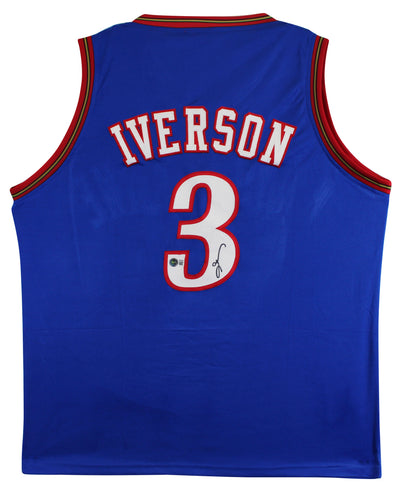 Allen Iverson Authentic Signed Blue Pro Style Jersey Autographed BAS