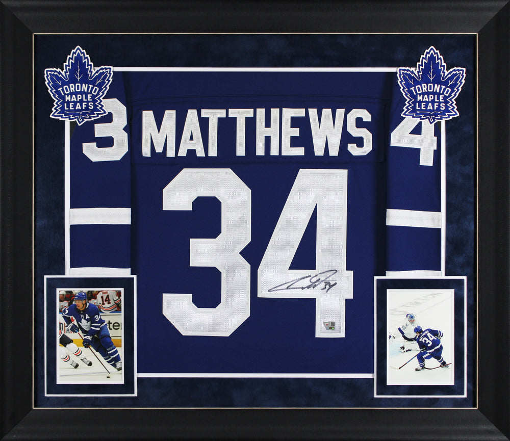 Maple Leafs Auston Matthews Signed Blue Fanatics Framed Jersey Fanatics