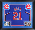 Sammy Sosa Authentic Signed Blue Pro Style Framed Jersey BAS Witnessed 3