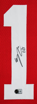 Eddy Pineiro Authentic Signed Red Pro Style Framed Jersey BAS Witnessed