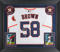 Astros Hunter Brown Authentic Signed White Nike Framed Jersey BAS #BU16688