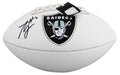 Raiders Ashton Jeanty Signed Franklin White Panel Logo Football W/ Case BAS Wit