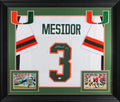 Miami Akheem Mesidor Authentic Signed White Pro Style Framed Jersey JSA Witness