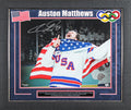 Auston Matthews Team USA Signed 16x20 Horizontal Gold Medal Framed Photo Fanatic