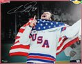 Auston Matthews Team USA Signed 16x20 Horizontal Gold Medal Framed Photo Fanatic