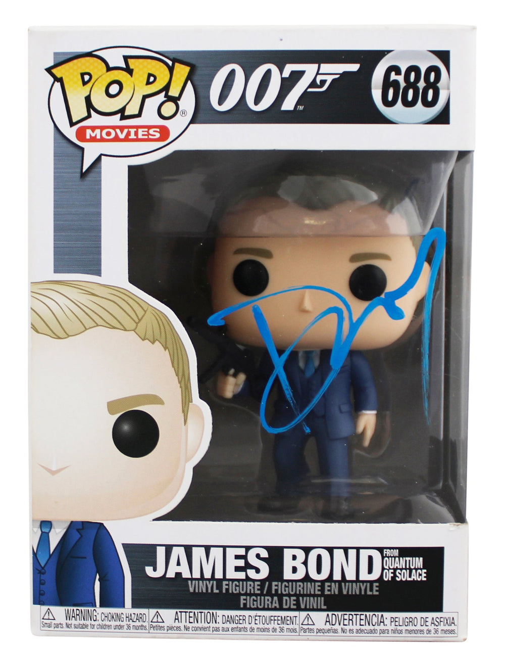 Daniel Craig James Bond 007 Signed James Bond #688 Funko Pop Figure BAS #BN75947