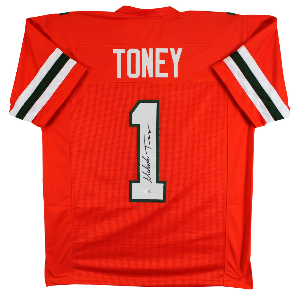 Miami Malachi Toney Authentic Signed Orange Pro Style Jersey JSA Witness