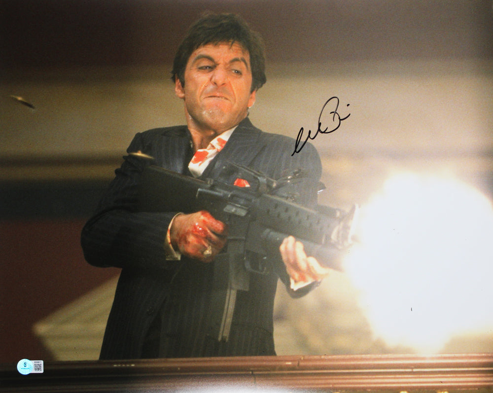 Al Pacino Scarface Authentic Signed 16x20 Horizontal Shooting Photo BAS 8