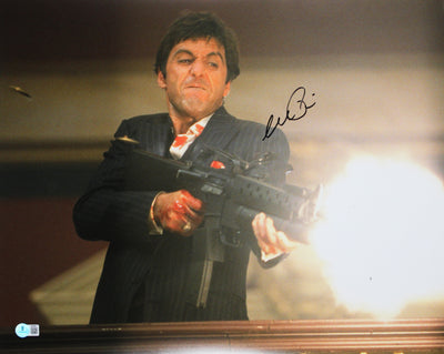 Al Pacino Scarface Authentic Signed 16x20 Horizontal Shooting Photo BAS 8