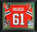 Miami Francis Mauigoa Authentic Signed Orange Pro Style Framed Jersey JSA