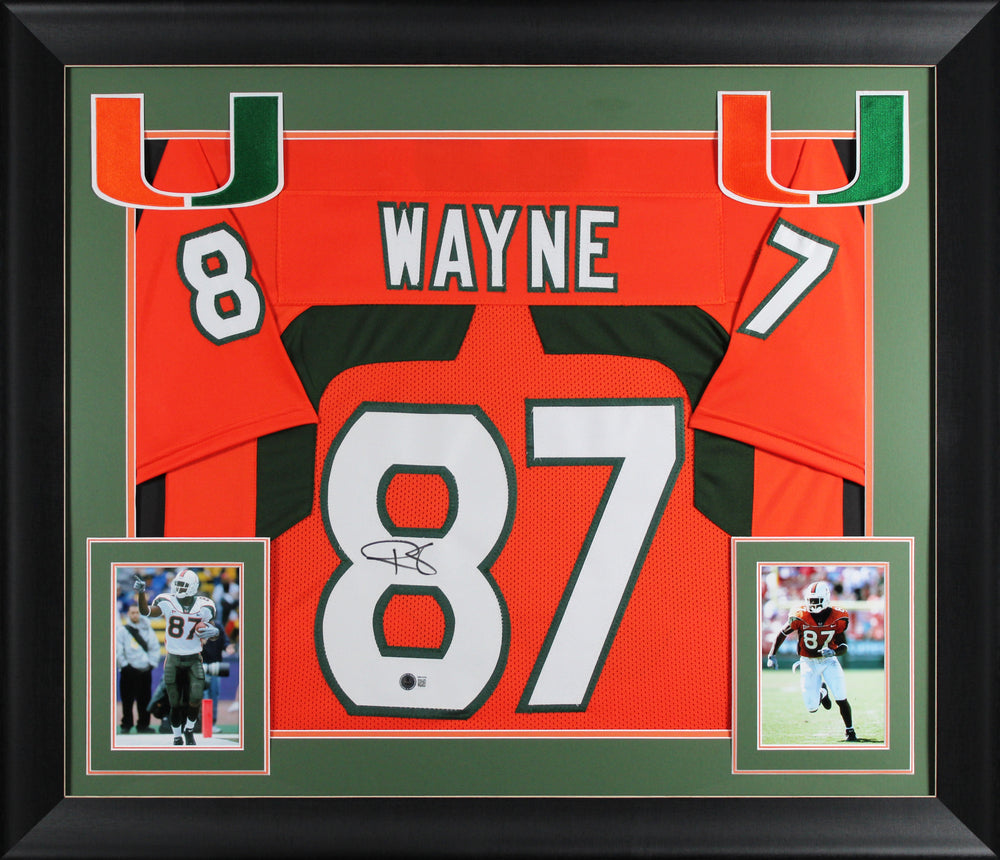 Miami Reggie Wayne Authentic Signed Orange Pro Style Framed Jersey BAS Witnessed