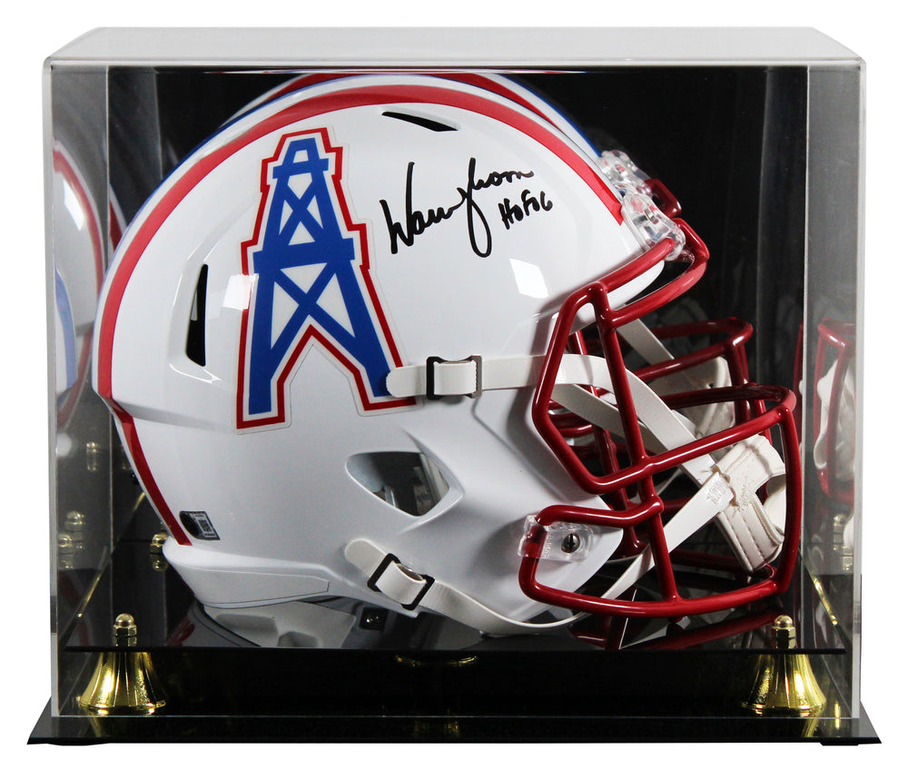 Oilers Warren Moon "HOF 06" Signed 1981-98 TB F/S Speed Rep Helmet W/ Case BAS W