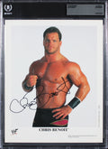 Chris Benoit WWE Authentic Signed 8x10 Promotional Photo Autographed BAS Slabbed